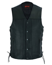 TALL Men's Tall Classic Tapered Bottom Biker Leather Vest