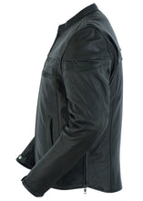 Men's Sporty Lightweight Leather Cross Over Jacket