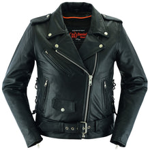 Women's Classic Side Lace Police Style M/C Jacket