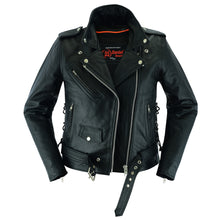 Women's Classic Side Lace Police Style M/C Jacket