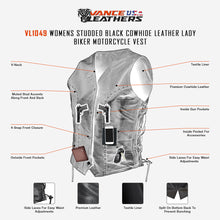 VL1049 Premium Cowhide Studded Leather Vest Infographic